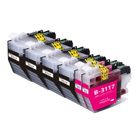 LC3117 ブラザーbrother用互換インクカートリッジLC3117BKブラック4本 LC3117Mマゼンタ2本 合計6本 プリンターインクタンク 純正と併用可能汎用インク対応機種：MFC-J6980CDW MFC-J6580CDW MFC-J6983CDW MFC-J6583CDW MFC-J5630CDW残量検知搭載/個別包装