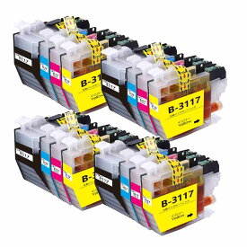 ブラザーbrother用互換インクカートリッジLC3117-4PK*4 合計16本 (LC3117BKブラック LC3117Cシアン LC3117Mマゼンタ LC3117Yイエロー各4本) プリンターインクタンク 純正と併用可能汎用インク対応機種：MFC-J6980CDW MFC-J6580CDW MFC-J6983CDW MFC-J6583CDW MFC-J5630CDW