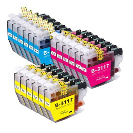LC3117 ブラザーbrother用互換インクカートリッジLC3117Cシアン LC3117Mマゼンタ LC3117Yイエロー各6本 合計18本 プリンターインクタンク 純正と併用可能汎用インク対応機種：MFC-J6980CDW MFC-J6580CDW MFC-J6983CDW MFC-J6583CDW MFC-J5630CDW残量検知搭載/個別包装