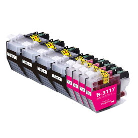 LC3117 ブラザーbrother用互換インクカートリッジLC3117BKブラック4本 LC3117Mマゼンタ4本 合計8本 プリンターインクタンク 純正と併用可能汎用インク対応機種：MFC-J6980CDW MFC-J6580CDW MFC-J6983CDW MFC-J6583CDW MFC-J5630CDW残量検知搭載/個別包装
