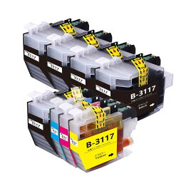 ブラザーbrother用互換インクカートリッジLC3117-4PK+黒4本計8本 LC3117BKブラック*5 LC3117Cシアン LC3117Mマゼンタ LC3117Yイエロー各1本) プリンターインクタンク 純正と併用可能汎用インク対応機種：MFC-J6980CDW MFC-J6580CDW MFC-J6983CDW MFC-J6583CDW MFC-J5630CDW