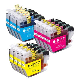 LC3117 ブラザーbrother用互換インクカートリッジLC3117Cシアン LC3117Mマゼンタ LC3117Yイエロー各4本 合計12本 プリンターインクタンク 純正と併用可能汎用インク対応機種：MFC-J6980CDW MFC-J6580CDW MFC-J6983CDW MFC-J6583CDW MFC-J5630CDW残量検知搭載/個別包装