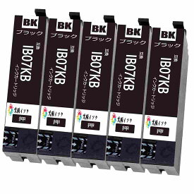 IB07KBブラック黒5本セット互換インクカートリッジ 大容量 Epエプソン用 対応機種：PX-M6010F PX-M6011F PX-S6010 残量表示 高品質の互換インク: 最新ICチップ搭載、全ての互換インクカートリッジには純正インクと同様に残量表示機能付き、純正インクと同様に使用