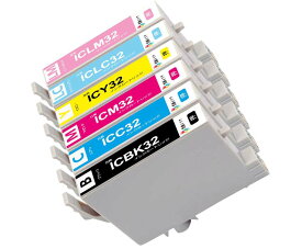 IC6CL32互換インクカートリッジIC32 (BK/C/M/Y/LC/LM) 計6本セットヒマワリ EPエプソンIC32 インク 適合機種: PM-A850 PM-A870 PM-A890 PM-D750 PM-D770 PM-D800 PM-G700 PM-G720 PM-G730 PM-G800 PM-G820 ICチップ対応 残量表示あり