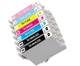 IC6CL32互換インクカートリッジIC32 (BK×2/C/M/Y/LC/LM)7本セットヒマワリ EPエプソンIC32 インク 適合機種: PM-A850 PM-A870 PM-A890 PM-D750 PM-D770 PM-D800 PM-G700 PM-G720 PM-G730 PM-G800 PM-G820 ICチップ対応 残量表示あり