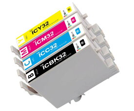 IC6CL32互換インクカートリッジIC32 (BK/C/M/Y) 計4本セットヒマワリ EPエプソンIC32 インク 適合機種: PM-A850 PM-A870 PM-A890 PM-D750 PM-D770 PM-D800 PM-G700 PM-G720 PM-G730 PM-G800 PM-G820 ICチップ対応 残量表示あり