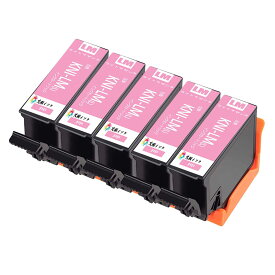 互換インクカートリッジ KNI-LM-Lライトマゼンタ 5本セット 目印:カニエプソン用プリンターインクタンク 対応機種:EP-887AB EP-887AP EP-887AW 純正と併用可能汎用インク増量版 残量表示機能付 ICチップありエプソン用プリンターインクタンク 純正と併用可能汎用インク