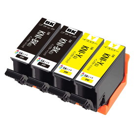 KNI-6CL-L互換インクカートリッジKNI KNI-BK-Lブラック KNI-Y-Lイエロー各2本計4個目印:カニエプソン用プリンターインクタンク 対応機種:EP-887AB EP-887AP EP-887AW 純正と併用可能汎用インク増量版 残量表示機能付 ICチップ付エプソン用プリンターインクタンク