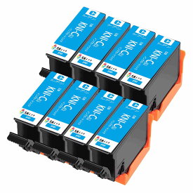 KNI-6CL-L互換インクカートリッジKNI-C-LシアンCyan8本セット 目印:カニエプソン用プリンターインクタンク 対応機種:EP-887AB EP-887AP EP-887AW 純正と併用可能汎用インク増量版 残量表示機能付 ICチップありエプソン用プリンターインクタンク 純正と併用可能汎用インク