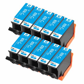 KNI-6CL-L互換インクカートリッジKNI-C-LシアンCyan10本セット 目印:カニエプソン用プリンターインクタンク 対応機種:EP-887AB EP-887AP EP-887AW 純正と併用可能汎用インク増量版 残量表示機能付 ICチップありエプソン用プリンターインクタンク 純正と併用可能汎用インク