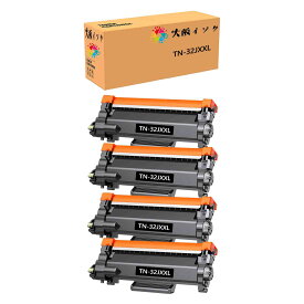 ブラザー用TN-32JXXL互換トナーカートリッジ Brother対応汎用トナーTN32JXXL 4本セット 対応機種：DCP-L2660DW DCP-L2600DW FAX-L2800DW HL-L2460DW HL-L2400D MFC-L2880DW MFC-L2860DW増量タイプ高発色 個別包装 国際認証大阪インクTN-32JXXL BKの印刷枚数：約5000枚/本