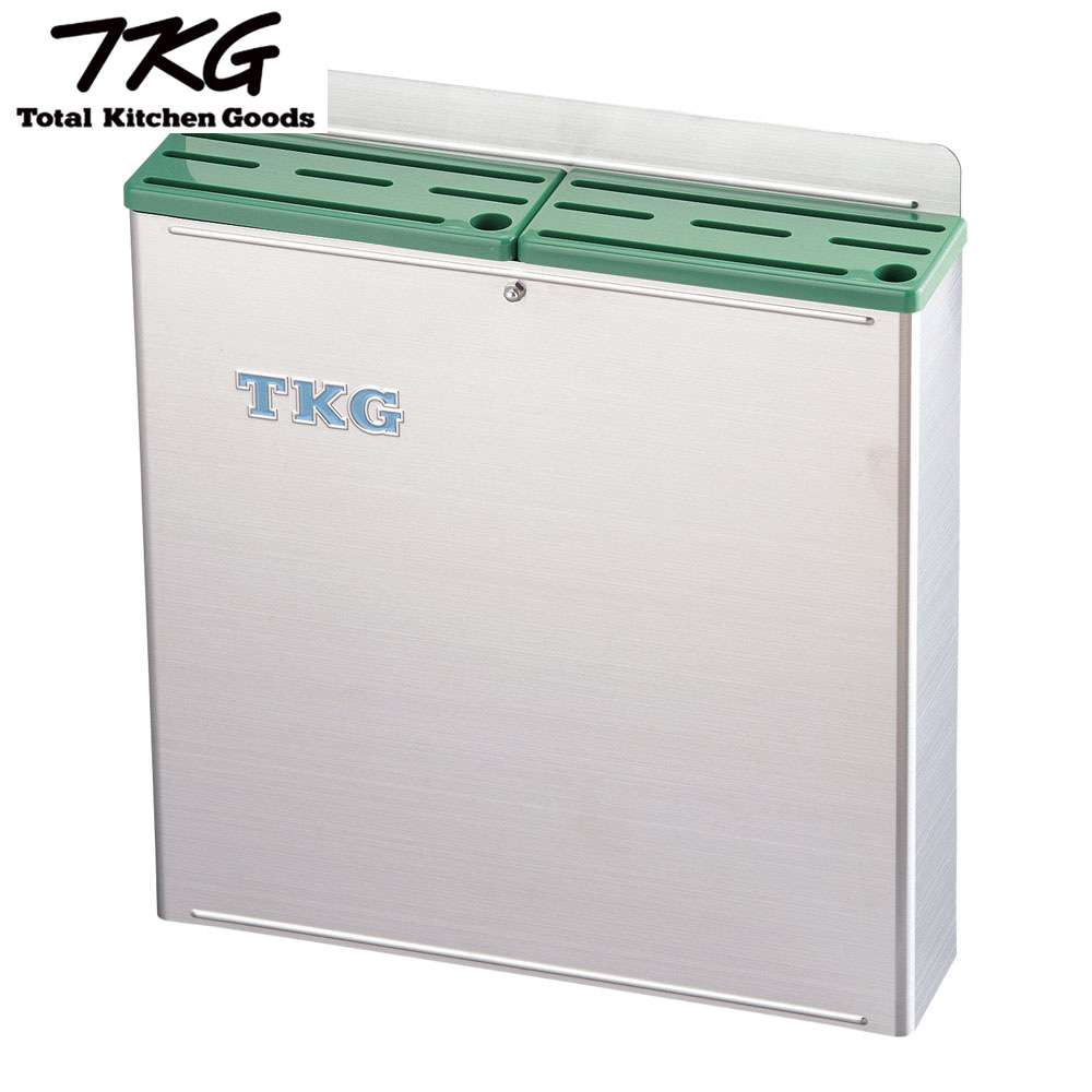 TKG18-8プラ板付カラーナイフラック 大 Bタイプ 緑 AHU704 7-0361-0204 4905001107979 遠藤商事のサムネイル