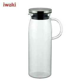 お茶ポット 冷水ポット 冷茶 iwaki イワキ ジャグ・1000 1L K294-SV 耐熱ガラス製 AGCテクノグラス 4905284088934 冷水筒 麦茶 ガラス 金属 シャープ シンプル 冷蔵庫 保存 食卓 中が見える 中身が分かる 熱湯消毒 衛生的 食器洗浄乾燥機 対応