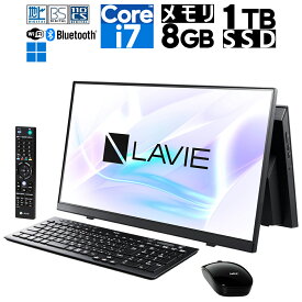 NEC 23.8型 液晶一体 LAVIE A23 [ファインブラック] 第10世代 インテル Core i7 10510U(Comet Lake) メモリ：8GB SSD：1TB デスクトップパソコン Wi-Fi 6 Win11 Windows pcwifi23.88g1t 展示品