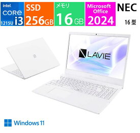 LAVIE N16 N1635/JAW PC-N1635JAW [パールホワイト], CPU:第12世代 インテル Core i3 1215U, メモリ:16 GB, ストレージ容量: SSD256GB, Microsoft Office 2024, Windows 11 展示品