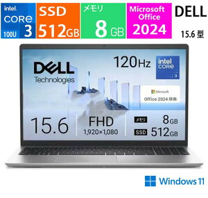 �V�i Dell 15 DC15250 ND25-GHM3S [�v���`�i�V���o�[], CPU �C���e�� Core 3 100U, ������:8 GB, �X�g���[�W:SSD:512GB, Microsoft office 2024, Windows 11