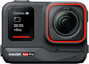 �V�i Insta360 Ace Pro [�u���b�N] �A�N�V�����J���� CINSAAJA, 1.3�C���`�Z���T�[���� 8K�B�e 2.4�C���`�t���b�v���^�b�`�X�N���[�� ��u���␳ 10m�h��