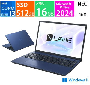 LAVIE N16 N1635/KAL PC-N1635KAL [�l�C�r�[�u���[], CPU:Core i3 1315U, �������e��:16GB, SSD:512GB, Microsoft Office 2024, Windows 11