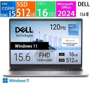 �V�i DELL �f�� Office�t��15.6�^�m�[�gPC DC15250 / cpu:i5 1334U/������:16GB/SSD:512GB/Office 2024/ Windows 11 /ND65-GHM3S