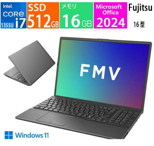 �V�i �x�m�� 16�^WUXGA/Core i7/Iris Xe �O���t�B�b�N�X/������16GB/��512GB SSD/DVD/WiFi 7 e angle select FMV Note A �u���C�g�u���b�N Office 2024 FMVA75K3B5