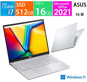 �V�i ASUS �m�[�g�p�\�R�� e angle select Vivobook 16X �N�[���V���o�[K3604ZA-MBWSI7ED, CPU:12���� Intel core i7, ������:16GB, SSD:512GB, Microsoft Office 2021