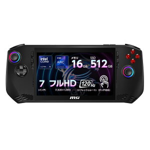 �V�i MSI CLAW-A1M-005JP �|�[�^�u���Q�[�~���OPC �u���b�N �m7.0�^ /Windows11 Home /intel Core Ultra 5 /�������F16GB /SSD�F512GB�n