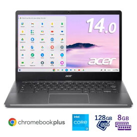 Acer ノートパソコン 14 型(インチ) Chromebook Plus 514 CB514-4HT-N38Q [スチールグレイ] インテル Core i3 N305 8コア メモリ：8GB M.2 SSD：128GB Chrome OS 展示品