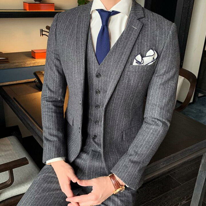 買取 福岡 スーツ3点セット メンズ カジュアル ストライブ スーツセット スリム メンズ スーツ アウトレット 長島 価格 Autlan Gob Mx