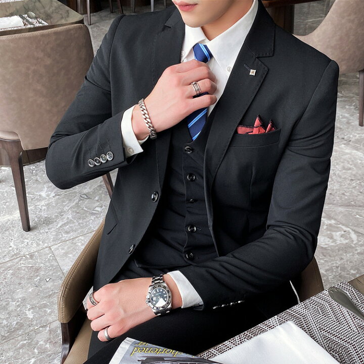 楽天市場】スリーピーススーツ メンズ オールシーズン ビジネススーツ  