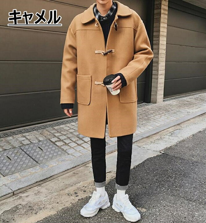 楽天市場 送料無料 大きめ ダッフルコート 冬 メンズ 中綿 チェスターコート ロング丈 学生 通学 上着 コート 普段使い スーツアウター ジャケット 男子 おしゃれ カジュアル 大人キレイめ かっこいい ジャケットコート 無地 ブラック ネイビー キャメル カーキ グレー