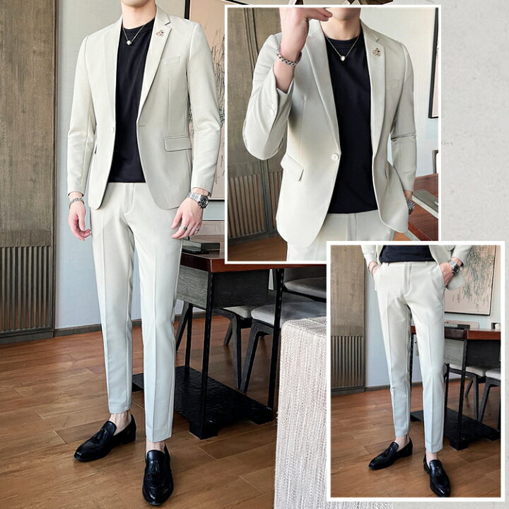 楽天市場 スーツ メンズ スリム セットアップ 7色 無地 オシャレ カジュアル ノータック 春 夏 ジャケパン 2ピーススーツ 結婚式 パーティー 二次会 紳士服 送料無料 Ryoukou楽天市場店 楽天市場 スーツ メンズ スリム セットアップ 7色 無地 オシャレ カジュアル ノータック 春 夏 ジャケパン 2ピーススーツ 結婚式 パーティー 二次会 紳士服 送料無料 Ryoukou楽天市場店