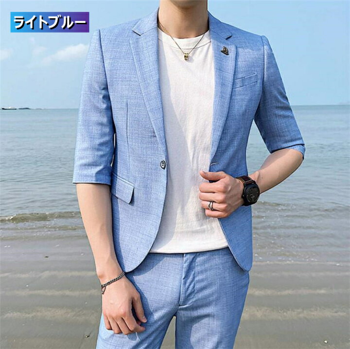 楽天市場】スーツ セットアップ メンズ 夏 カジュアル チェック柄 スーツ メンズ ジャケット オシャレ スリム テーパードパンツ 7分袖 上下セット  サマースーツ 大きいサイズ おしゃれ ビジネス ちょいワル 春 結婚式 二次会 パーティー サロン 送料無料 : RYOUKOU楽天市場店