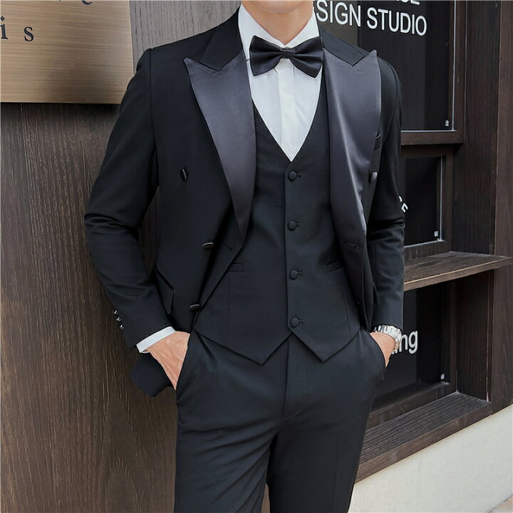 YAYOKYA] スーツ メンズ スリーピース タキシード 礼服 セレモニー 