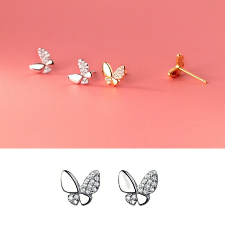 楽天市場】蝶々ピアス 蝶 ピアス Silver925 シルバー 925 シンプル 