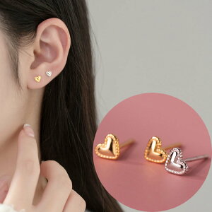 ピアス ハート 小さい シンプル シルバー ゴールド 軟骨 金属アレルギー シルバー 小さめ ミニ シルバー925 アレルギー対応 20G 仕事用 小さいピアス シンプルピアス セカンドピアス 軟骨ピア