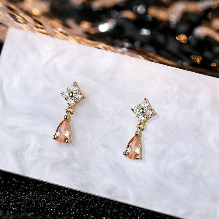 楽天市場】夕焼けドロップピアス キュービックジルコニア ピアス 