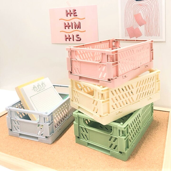 楽天市場】折りたたみコンテナ ミニ 小さい 収納 ボックス ストレージ  