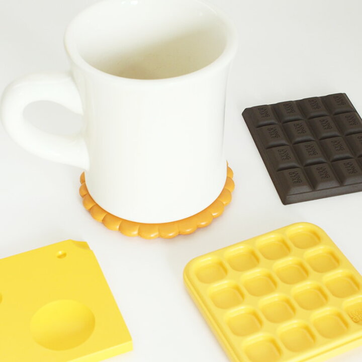 楽天市場 アウトレット Living Gear コースター スナックバーコースター 面白い かわいい クッキー チョコ チーズ ワッフル 食べ物 Rythmique