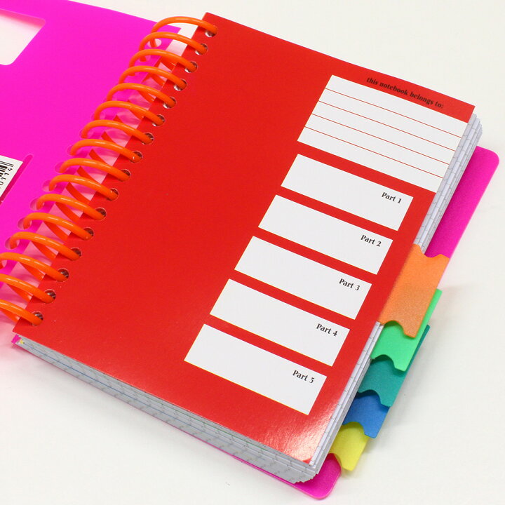 楽天市場 スパイラルノート ノート A6 方眼紙 インデックス 0枚 大容量 厚い メモ帳 多い カラフル 可愛い かわいい ポップ 学生 カラフル プラスチック Rythmique