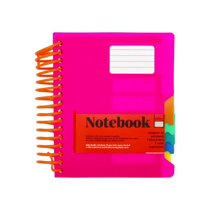 楽天市場 スパイラルノート ノート A6 方眼紙 インデックス 0枚 大容量 厚い メモ帳 多い カラフル 可愛い かわいい ポップ 学生 カラフル プラスチック Rythmique