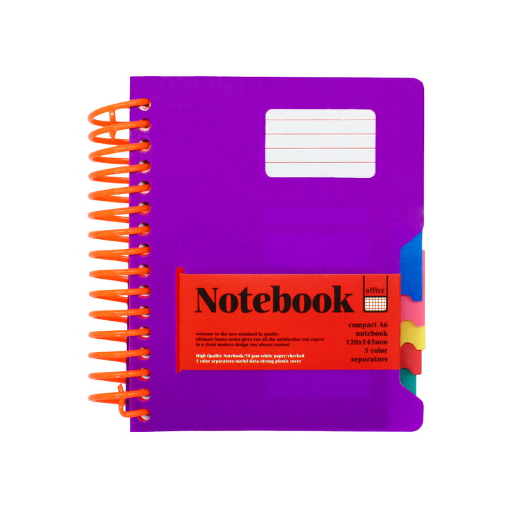楽天市場 スパイラルノート ノート A6 方眼紙 インデックス 0枚 大容量 厚い メモ帳 多い カラフル 可愛い かわいい ポップ 学生 カラフル プラスチック Rythmique