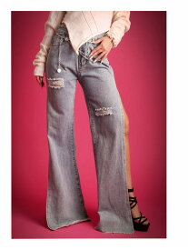 パンツ・サルエルパンツ スリット デニム ワイドパンツ セクシー ボトムス ジーンズ ロングパンツ 個性派 海外 インポート Bbomb あす楽