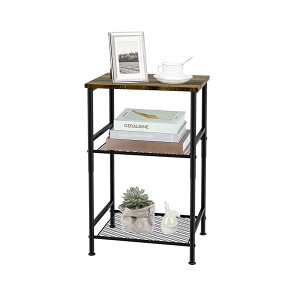サイドテーブル ミニテーブル ベッドテーブル ナイトテーブル 2段 収納棚 コーヒーテーブル 木目調 おしゃれ 在宅勤務 組み立て簡単 幅40×奥行30×高さ60cm