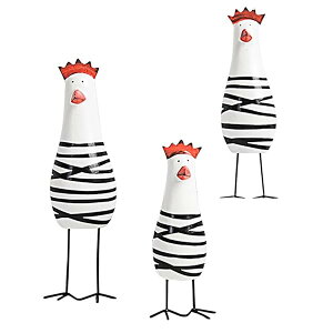 (イスイ) にわとり 置物 北欧雑貨 かわいい 鶏 インテリア 飾り物 木製 3個セット HP0115