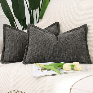 模様付き シェニール ビロード クッションカバー 2枚セット 柔らかい ショート シェニール ビロード ベルベット 装飾的な 枕カバー 贅沢 スタイル クッションケース ソファ用 寝室用 30*50 cm