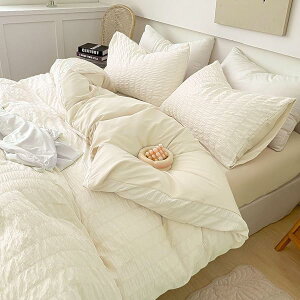 布団カバーセット シアサッカー生地 シングル ダブル 寝具カバーセット 3点セット 掛け布団カバー ボックスシーツ 枕カバー 可愛い 柔らかい 快適 通気性 速乾タイプ 丸洗い オールシーズ(