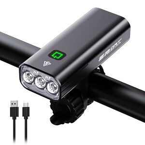 自転車 ライト 大容量5200mAh USB-C充電式 LEDヘッドライト「3in1機能搭載」 自転車ヘッドライト 高輝度IPX5防水 防振 アルミ合金製 PSE認証済 懐中電灯兼用 停電対応 地震対策 登山 夜釣り 日本語