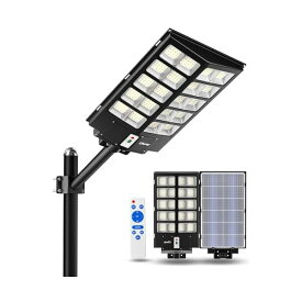 ソーラー街灯 Of-5200W 520000LM ソーラーライト 街灯 外灯 屋外 ソーラー IP67防水 高輝度 センサーライト 人感センサー 明暗センサー 三つ照明モード 大型 ソーラーパネル ポール/壁に取り付け 省エネ 電気代ゼロ 配線工事不