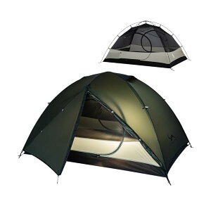 2人用テント 20Dナイロン 超軽量テント バックパック 二重層 耐水圧4000mm 自立式 コンパクト 登山 自転車キャンプ バイク アウトドア【Light Hill 2】
