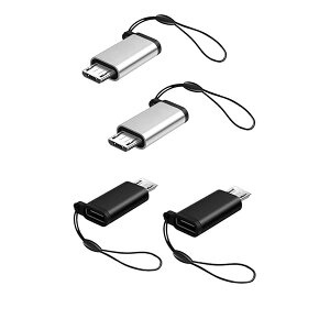 �}�C�N��USB�ϊ��A�_�v�^�[ �^�C�vC Micro USB �ϊ��A�_�v�^ 4���� Type C ���X to Micro USB �I�X �ϊ��R�l�N�^ �[�d�ƃf�[�^�]�� Galaxy�ANexus�AXperia�AHUAWEI���ݔ��Ή� �X�g���b�v�t ����